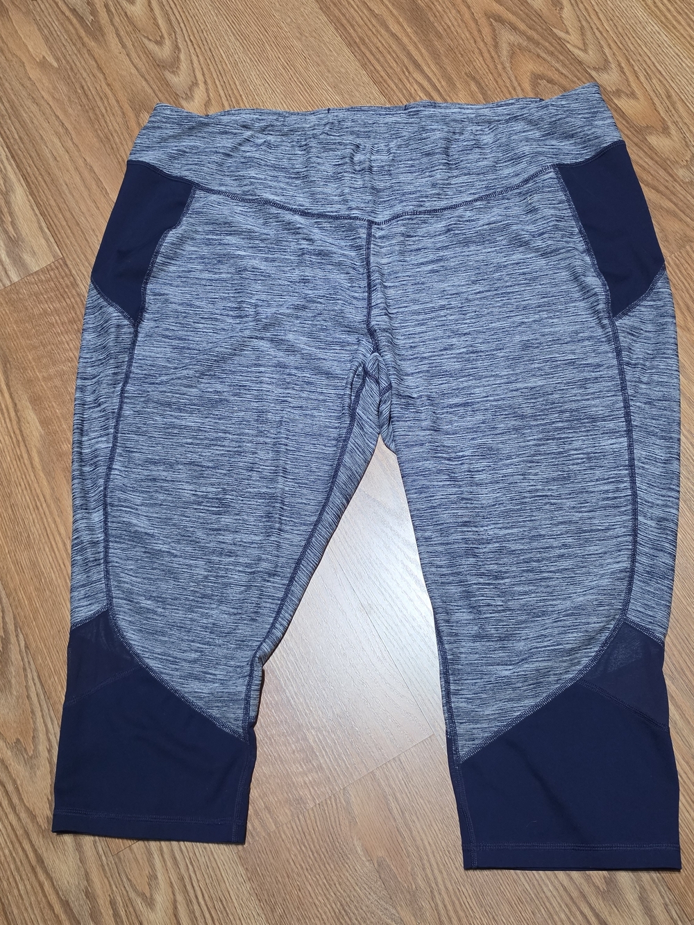 DANSKIN NOW Blue And Grey Active Capri Leggings - Stretch Performance